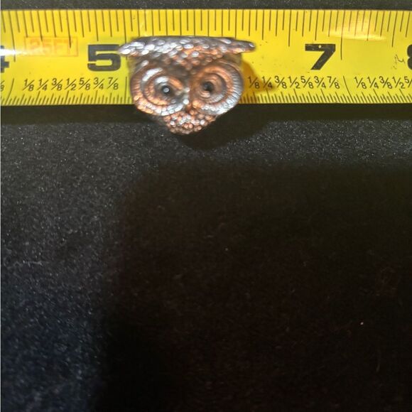 Silver size 8.5  Owl Ring - Picture 2 of 3